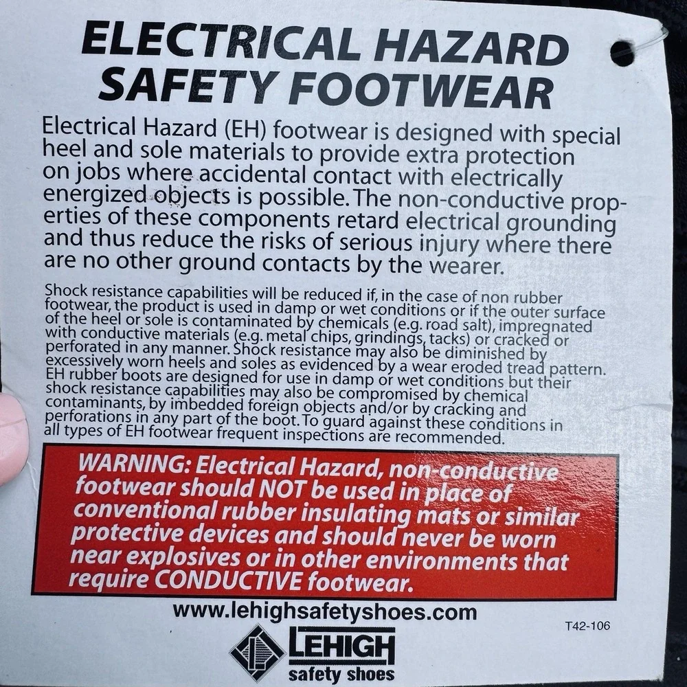 Lehigh Safety Shoes 4771 Steel Toe Work Boots Size 5 XW / 6E Black Leather‎ NWT